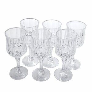 6 Cristal d'Arques Longchamp Sherry Cocktail Glasses 5.75" cut crystal 1980s Fra